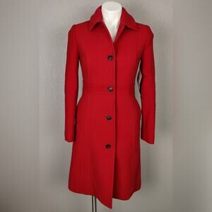 J.Crew Classic Lady Day Coat in Italian Double-cloth Wool with Thinsulate Red 0